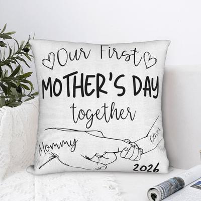 Our First Mothers Day Together Pillow Case Soft Pillow Cover For Living Room Bed Chair Morden Pillowcases