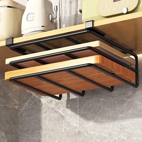 Стойка для хранения разделочных досок. Прочный металлический органайзер для разделочных досок, экономящий место, под полкой.