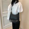 Elegant Retro-inspired Medium Crossbody Bag For Women Faux Suede With Fringe