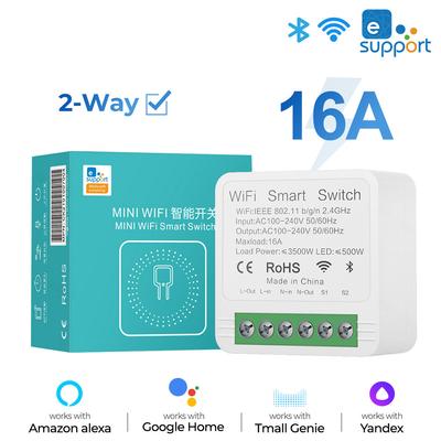 Wi-Fi Умный выключатель Приложение Ewelink 16A Мини-выключатели Светом 2-сторонний Беспроводной Умный дом Автоматизация Автомат Голосовое управление для Alexa Google Алиса