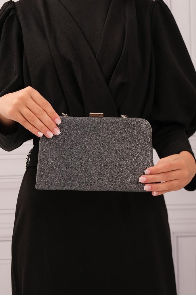 Women's Stylish and Useful Evening Dress Bag Platinum Simkum Women's Clutch Evening Dress Bag with Chain Strap