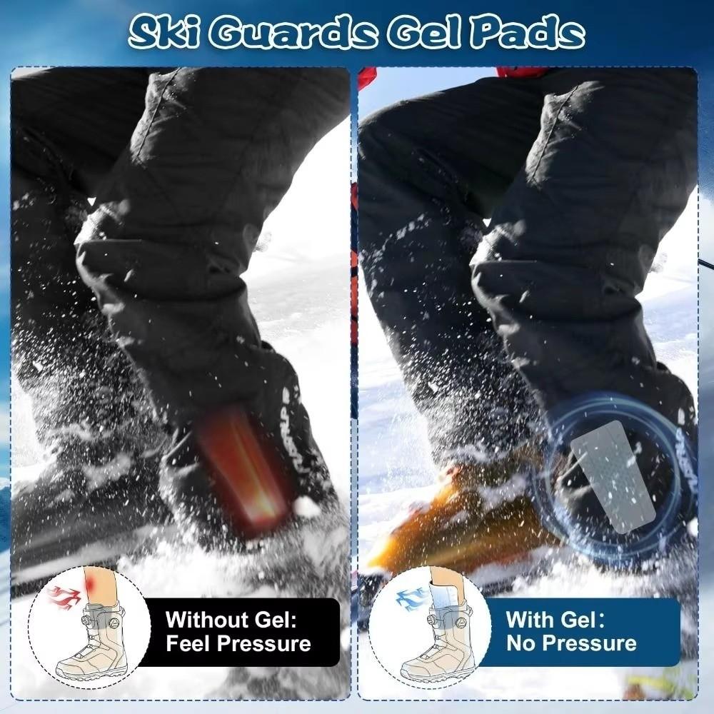Soft Ski Shin Pads Self Adhesive Tibia Protector Pads Anti-Abrasion Ski Shin Guards Winter Sports