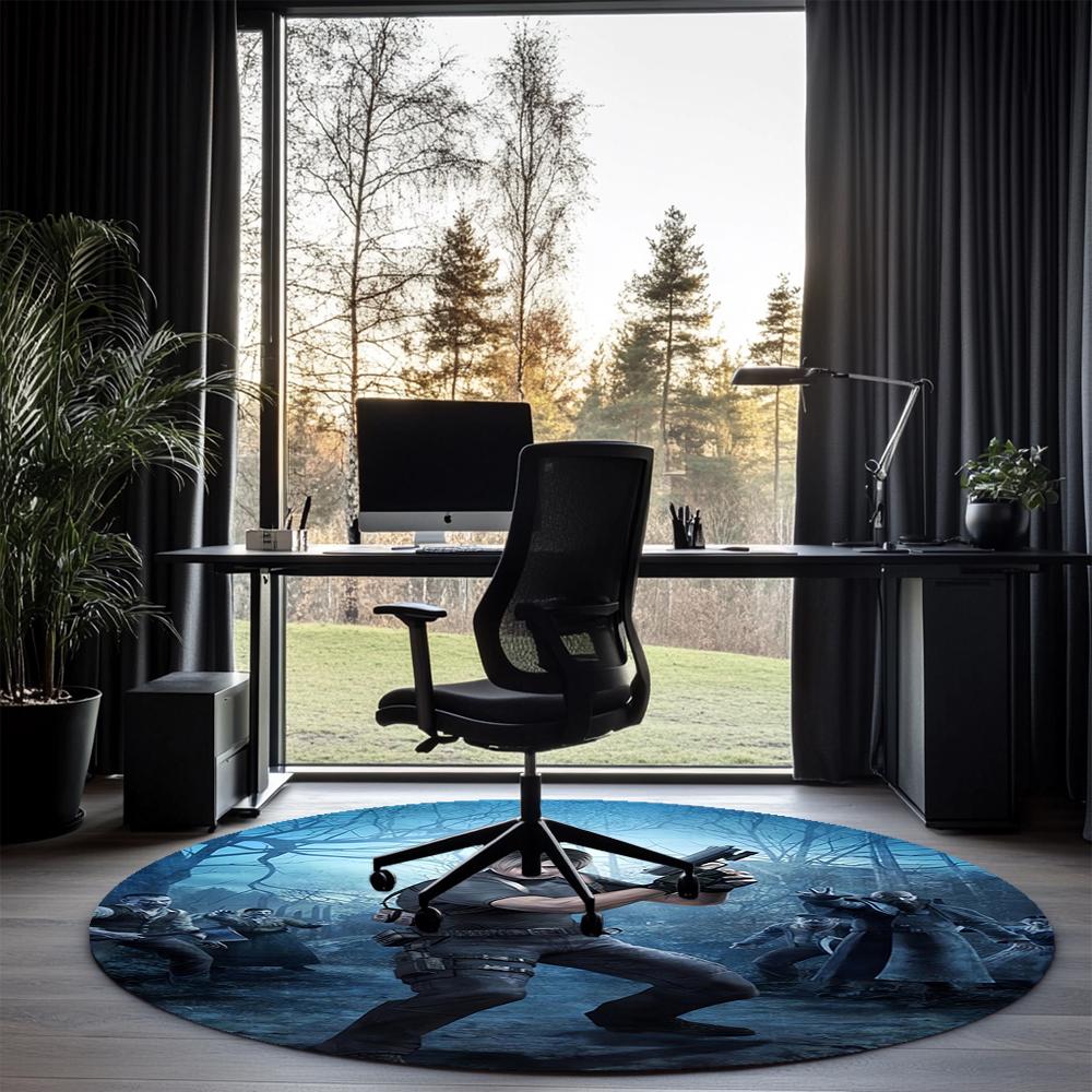 Resident Evil Printed Round Rug Carpet Chair Rug Area Rug Entryway Doormats,for Office Chair Living Room Bedroom Kitchen Room.