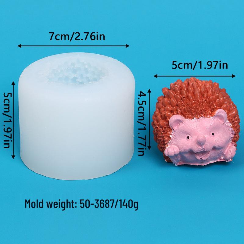 Силиконовая форма 3D в форме ежика и кошки для свечей, тортов и украшений