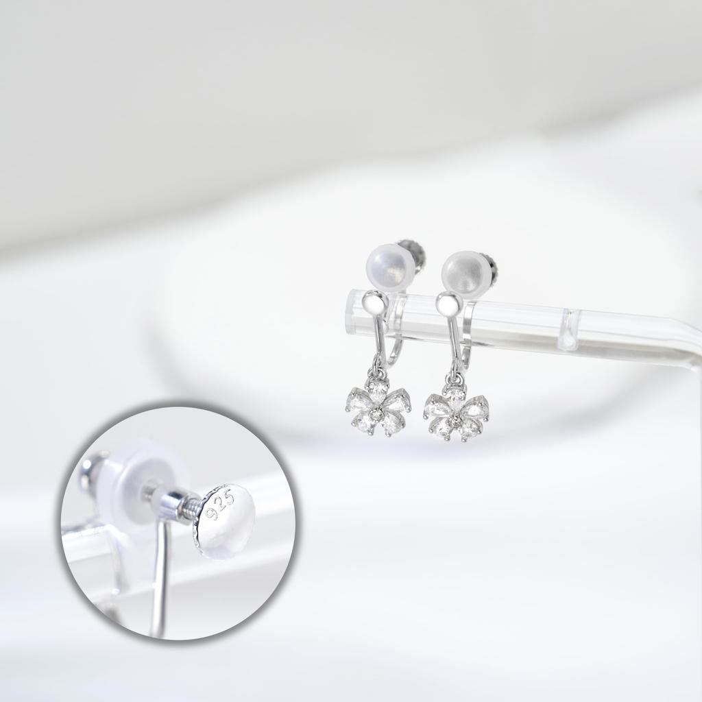 Бесплатная птица Серьги с цветущей вишней для женщин Популярные серьги с подвесками из вишневого металла Гипоаллергенные серебряные серьги 925 пробы с цирконием на день рождения и годовщину Ballantine