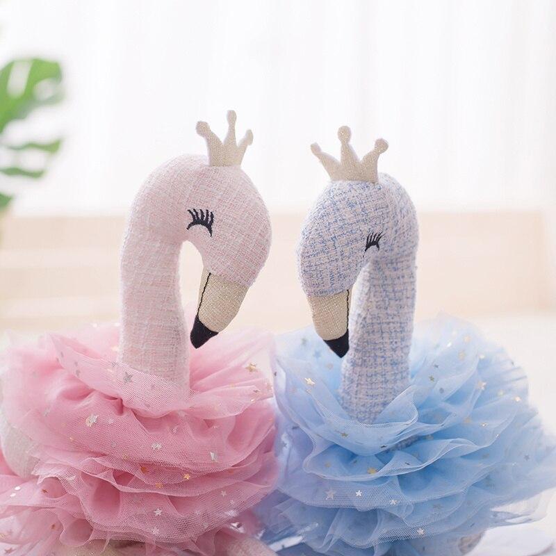 1pc 45cm Swan Plush Toys Cute Flamingo Doll Stuffed Soft Animal Doll Ballet Swan With Crown Baby Kids Appease Toy Gift For Girl
