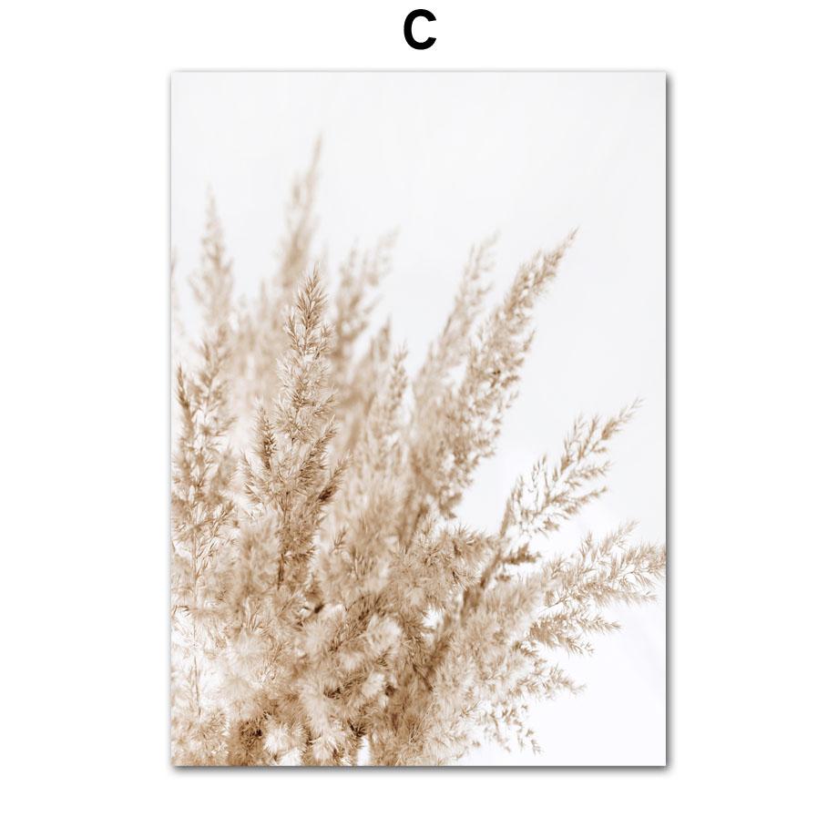 Бежевый кролик хвост трава тростник цветок лист скандинавские постеры и принты холст картины настенные художественные картины гостиная домашний декор