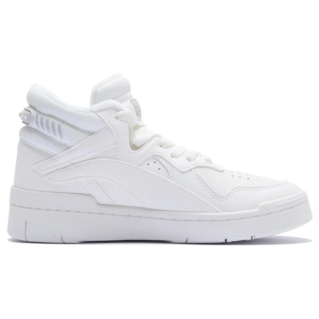 Li Ning We Wo Mid Wear Resistant Non Slip Warm High Top Skate Shoes Women Skate Shoes White AGCS324-1