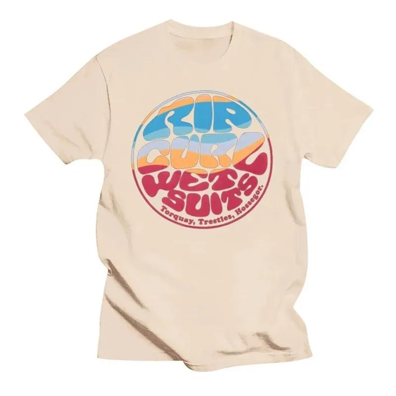 Мужская модная хлопковая футболка с принтом «Рваные завитки», высококачественная футболка в стиле ретро с коротким рукавом, свободный топ с круглым вырезом, лето