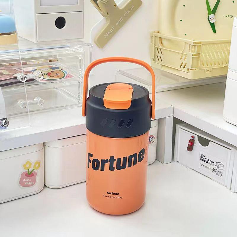 Innovative 316 Stainless Steel Straw Thermos: Portable Tea-Separation Vacuum Cup for Flowers and Tea