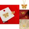 Exquisite Flower Silk Enamel Butterfly Jewelry Set With Necklace And Adjustable Ring