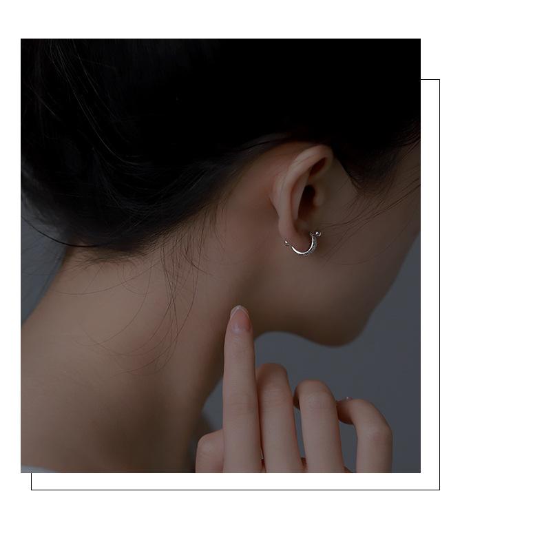 Charm 925 Silver Minimalist Hoop Earrings For Women Unisex Party Jewelry Gift Trendy