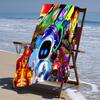 proof beach towel with a Astro Bot pattern - soft,absorbent,quick-drying,machine washable - perfect for swimming,camping,bathing