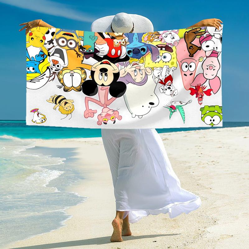 Stitch Adventure Collage Towel Large Quick-Drying Microfiber soft S-Square Pants-s Beach Towel for Travel Fitness Bathing Camping. 0730s113