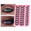 10 пар накладных ресниц 3D-эффект реалистичные завитые русские объемные ресницы макияж реквизит повседневная жизнь
