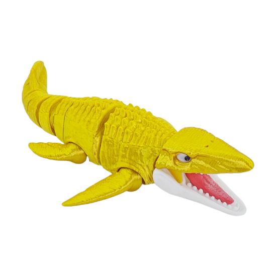 3D Printed Mosasaur Figurine Movable Joints Dinosaur Figure Articulated Prehistoric Animal Model Toy Home Office Bookshelf Decoration Ornament