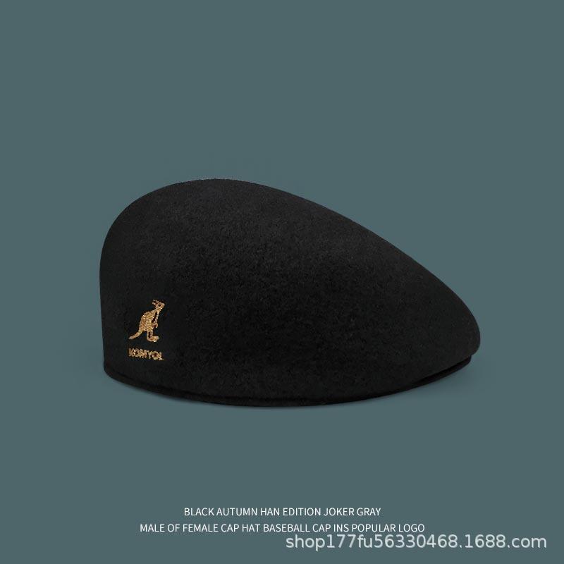 Берет из шерсти кенгуру женский ретро модная шляпа осень и зима берет художника британская сетчатая шляпа-бутон