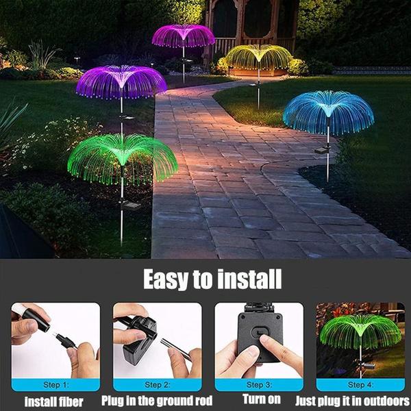 Солнечные светодиодные фонари в виде медуз, уличный садовый декор, светильник для газона, 7 смен цвета, водонепроницаемый патио, двор, декор для дорожки, солнечные цветы, лампа