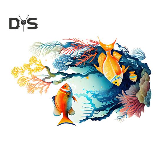 Наклейка на унитаз с морскими животными, съемная самоклеящаяся водонепроницаемая наклейка из ПВХ для гостиной, настенное искусство, подводный мир, украшение для крышки унитаза для ванной комнаты.