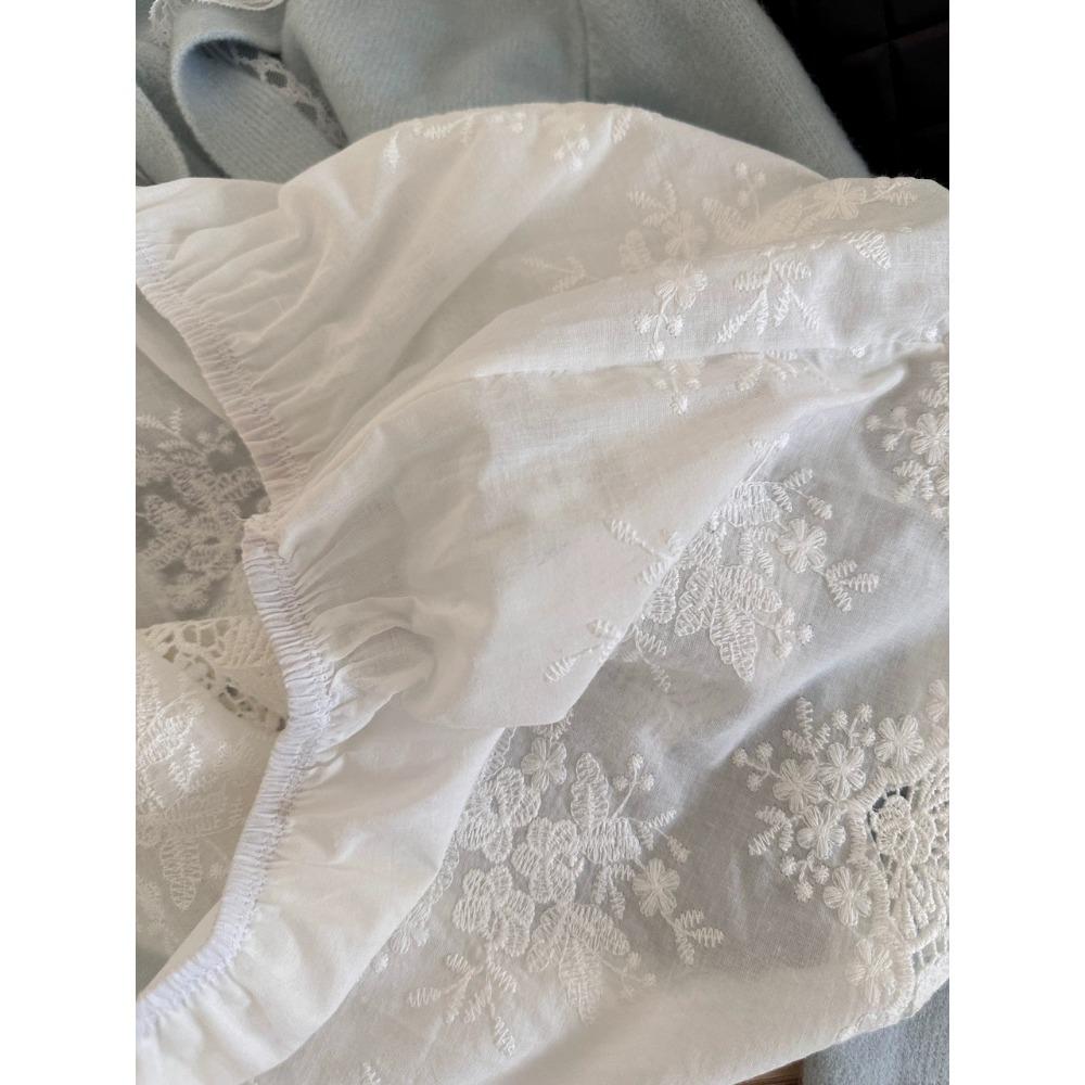 «Сложенная занавеска для пукания», нескользящая юбка средней длины с низом, женская весенняя новинка из кружева, маленькая занавеска для пукания с эластичной талией