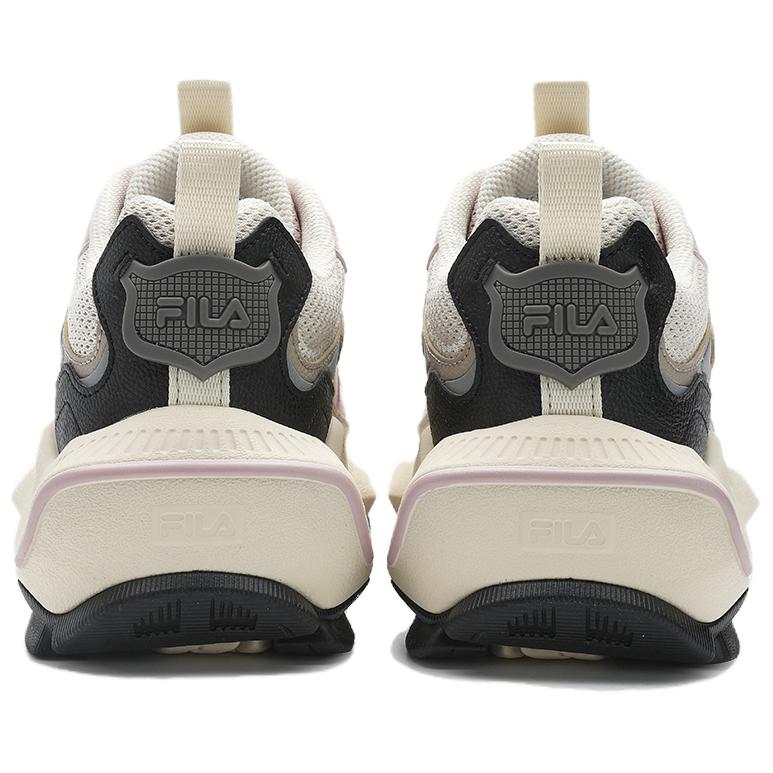 Fila Ciclone Fabric Synthetic Leather Top Layer Cowhide Comfortable Versatile Low-Top Casual Shoes Women Sneaker Birch-Brown Peach-Red F12W411103FBW