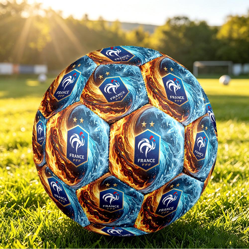 France Football Напечатанный Размер 5 Футбольный Мяч Износостойкий Стандартный Тренировочный Мяч для Взрослых Подарок для Фанатов для Матчей в Помещении и на Открытом Воздухе Спортивный