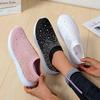 Fashion Women's Mesh Walking Shoes Rhinestone Glitter Slip On Ballroom Jazz Latin Dance Sock Sneakers Tennis Female Knitted Running Shoe