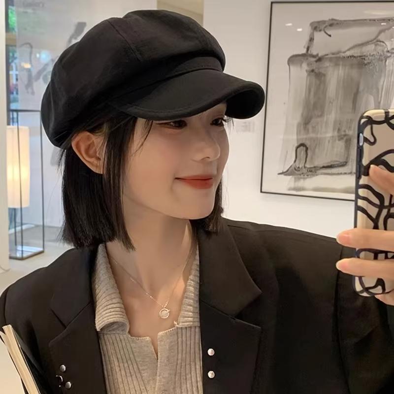 Женский винтажный однотонный берет, осенне-зимняя восьмиугольная кепка газетчика, кепка художника, женская, для девочки, ветрозащитная, кепка художника, с козырьком