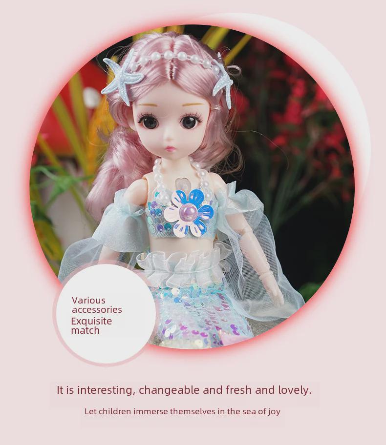 Музыкальная кукла принцесса русалочка для девочек, идеальный подарок от Night Market