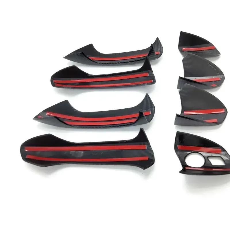 Carbon Fiber Look Exterior Door Handle Covers For Mercedes Benz W204 C250 C300 C350 C63 AMG 2008-2014 Accessories 4Pcs