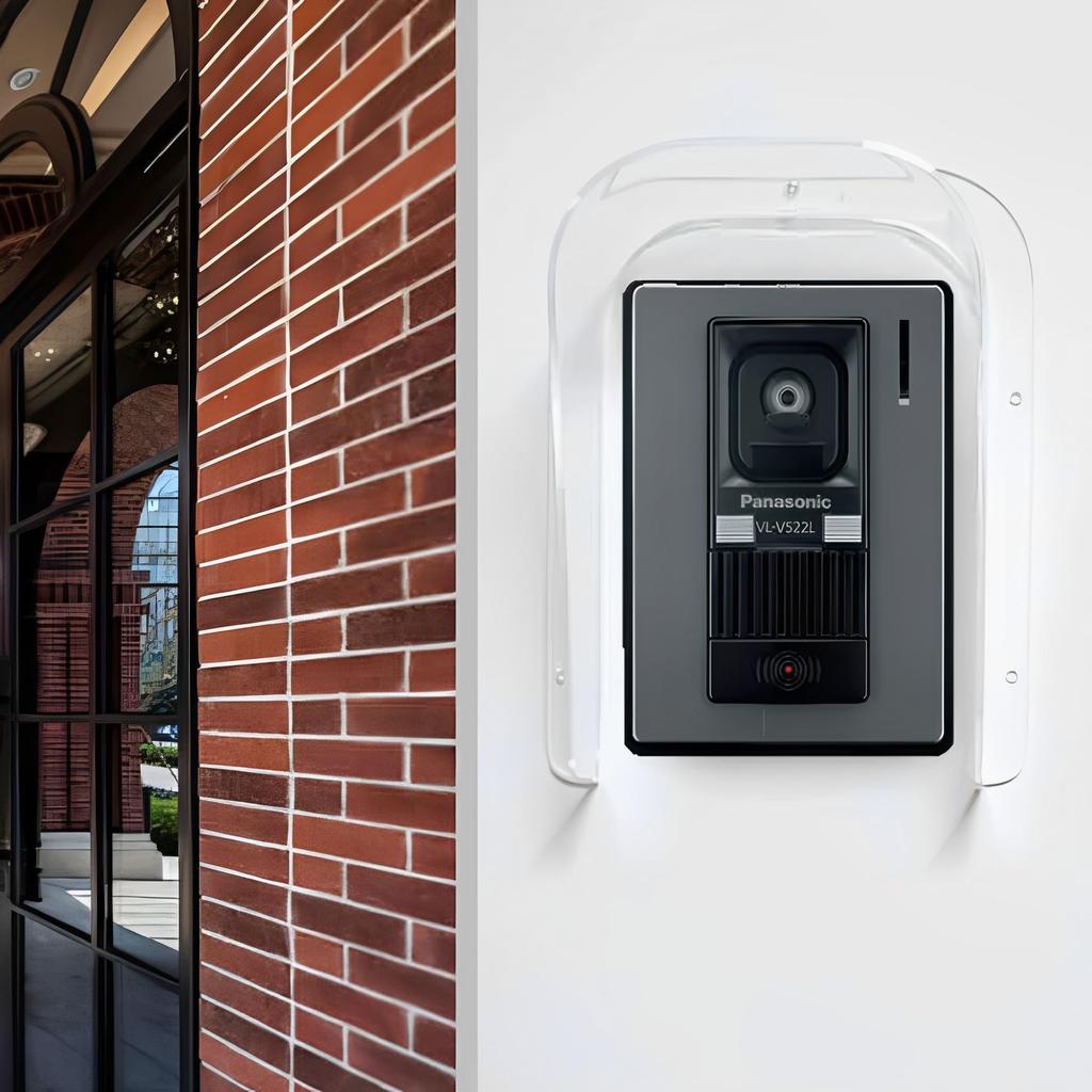 MIMIA Уличный чехол для домофона с двусторонним скотчем, армированный пластик, защита от дождя и солнца для беспроводных дверных звонков, простая установка (коричневый)