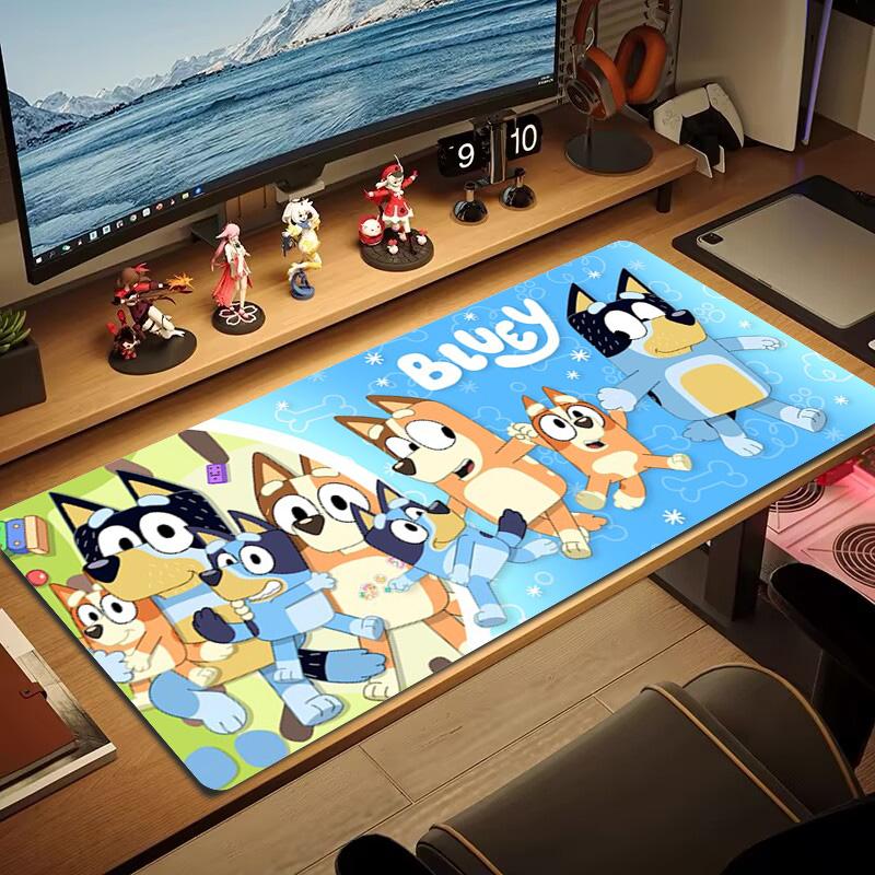 Bluey Cartoon Color Mouse Pad Large Gaming Table Cushion Non-slip Laptop Tablet Big Mousepad XXL Mat Mini PC Playmat With Lock edge