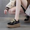 8.5cm  New Women Luxury Microfiber Genuine Leather Platform Wedge Pumps Comfy Ankle Booties Spring Autumn Ankle Boots Shoes