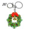 Decorative Handbag Charms Handmade Christmas Beaded Keychain, Xmas Tree Wreath Gift Box Bell Key Ring Santa Keyring, Backpack Hanging Decor for Party