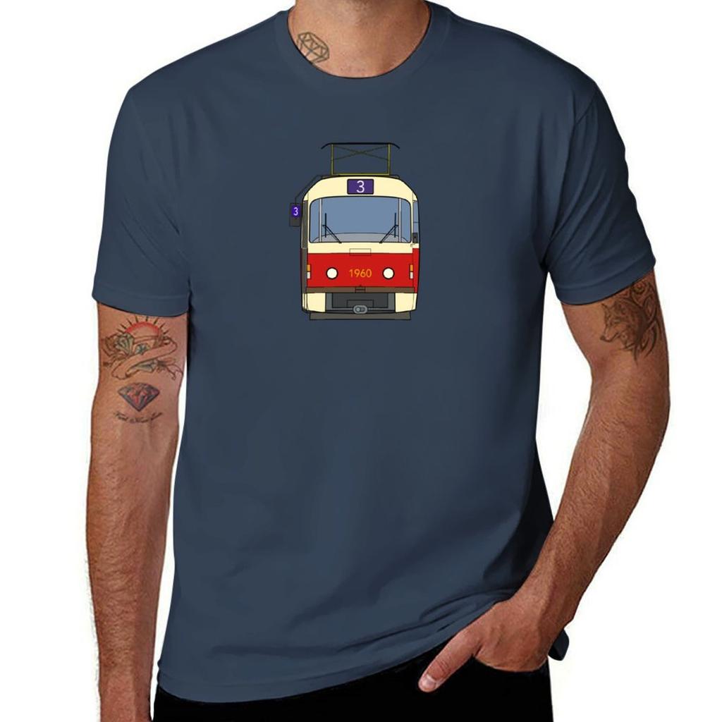 Prague Tram (T3) Tshirt Work Wear Simple Tee Shirt Tshirt