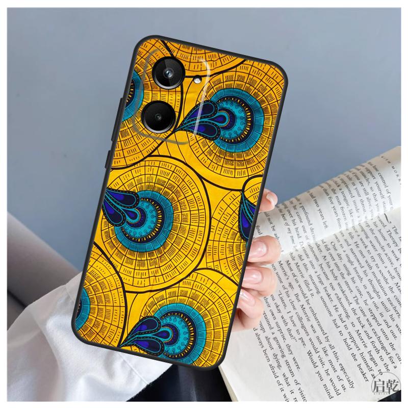 African Wax Fabric For Realme 15 10 11 13 12 14 Pro Plus C65 C67 C71 C63 C61 C55 C51 C53 C75 GT6 GT7 Pro Case