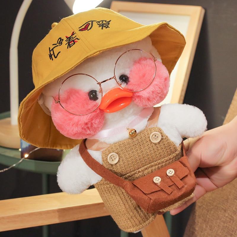 Аксессуары для кукол Lalafanfan Cafe Duck, одежда Kawaii Duck с одеждой, плюшевые игрушки, мягкая повязка для волос, подарок для девочек