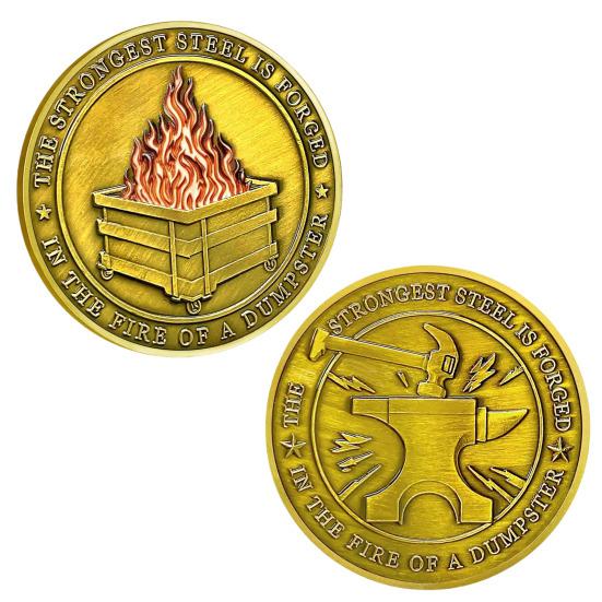7/9 шт. монета Dumpster Flame Challenge двусторонняя резная металлическая памятная медаль медальон круглая коллекционная монета украшение для домашнего офиса