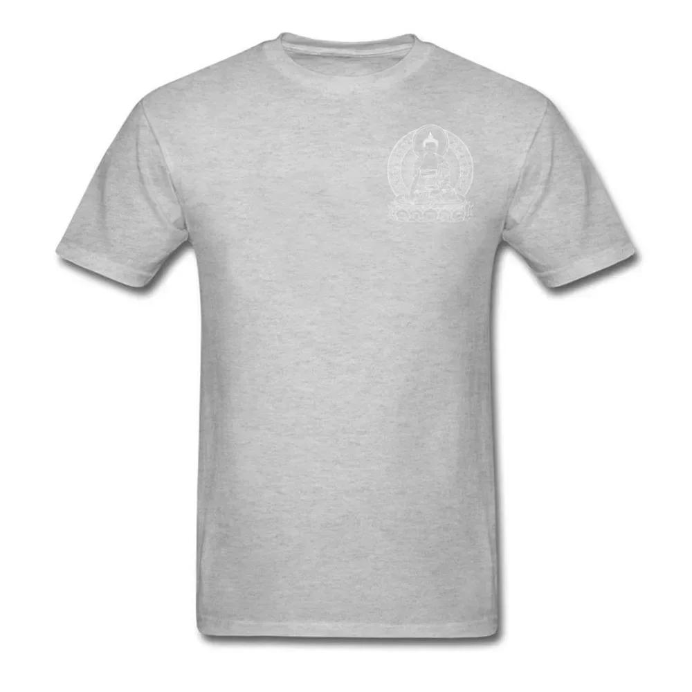 Мужская футболка BUDDHA OUTLINES Черно-белые хлопковые футболки с круглым вырезом Футболка Повседневная футболка с коротким рукавом