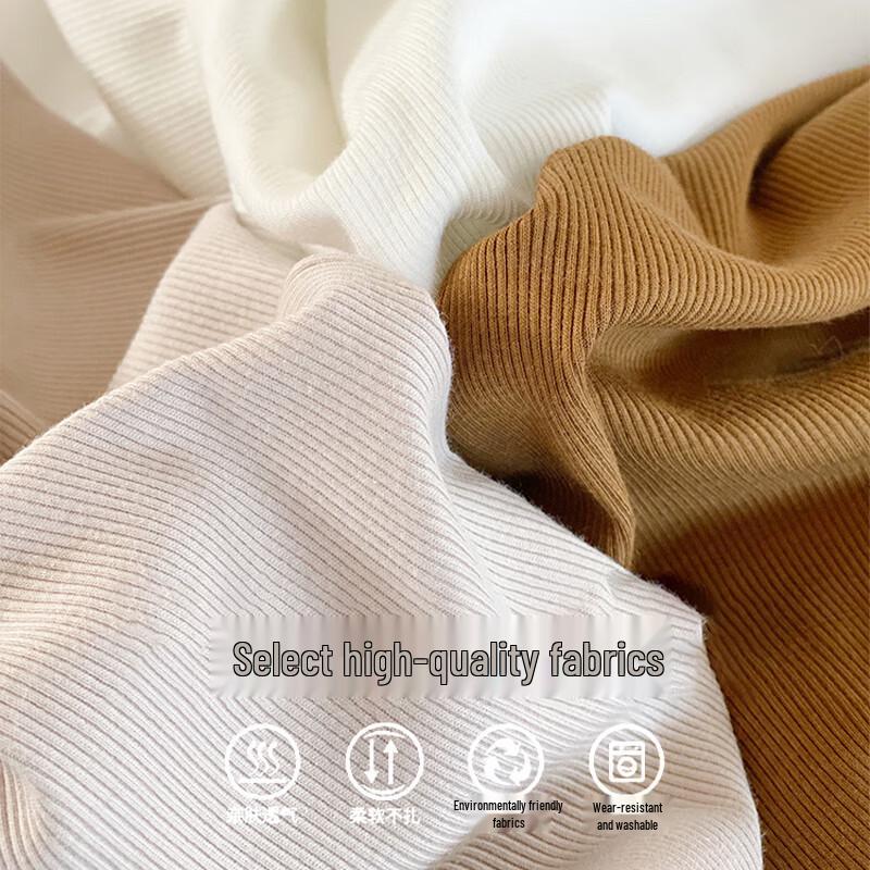 Langsha Women's Slimming Ribbed Round Neck Short Sleeve T-Shirt