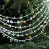 Рождественская длинная цепочка из бусин Элегантные елочные украшения Вечеринка Рождественские украшения Блестящая Прозрачная Скандинавский стиль 3/5/10 м