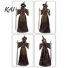 Skeleton Reaper Garden Statue Halloween Scary Animatronics Witch Decoration, Sound Activated Standing with Creepy Portable Foldable Holiday