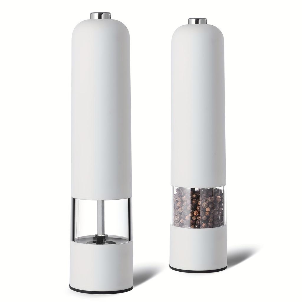 1/2pcs Automatic Salt Pepper Grinder Set Adjustable Coarseness One-Button Electric Spice Mill for Kitchen Cooking BBQ Grill Tool