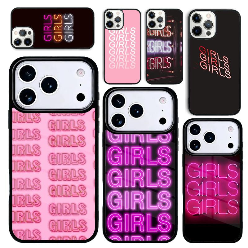 Чехол Case для iPhone 17 Air 16 Pro Max 15 Plus 11 13 Mini 14 12 Задняя крышка телефона GIRLS GIRLS GIRLS