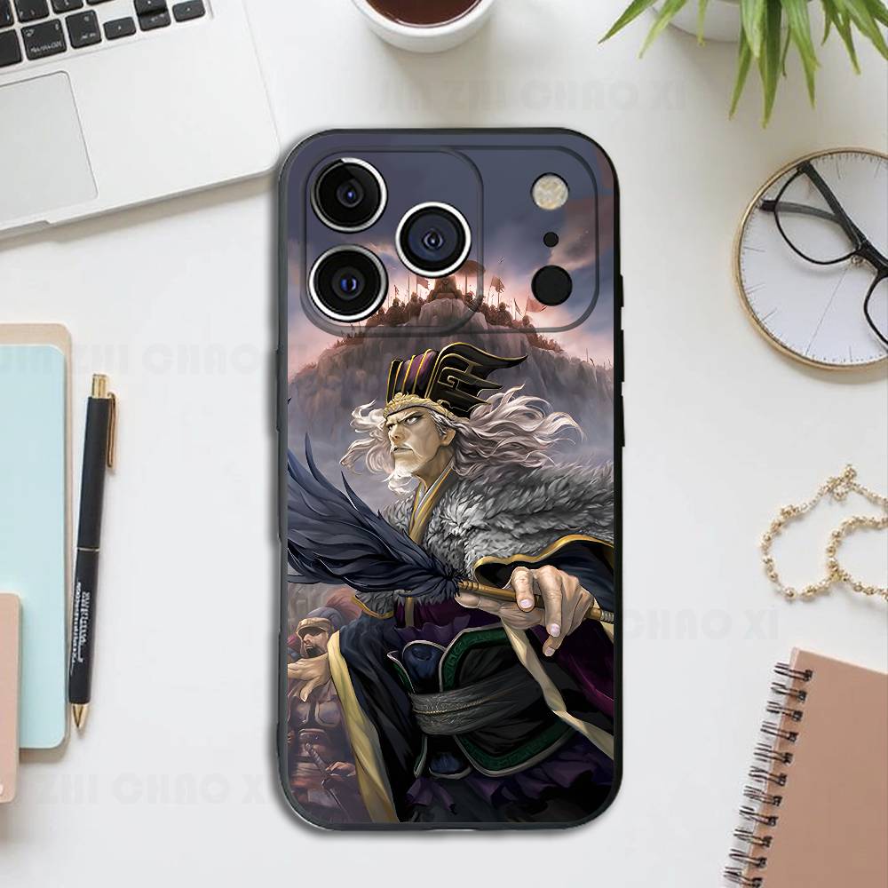 Three Kingdoms Hero Silicone Phone Case For IPhone 17 16 15 14 13 12 11 X XS Plus Pro Max Shockproof Soft Cover