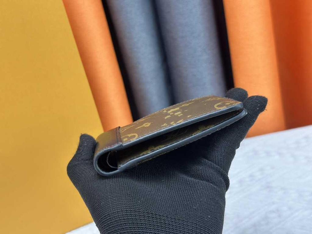 Unisex Genuine Leather Color Block Multi-Card Wallet