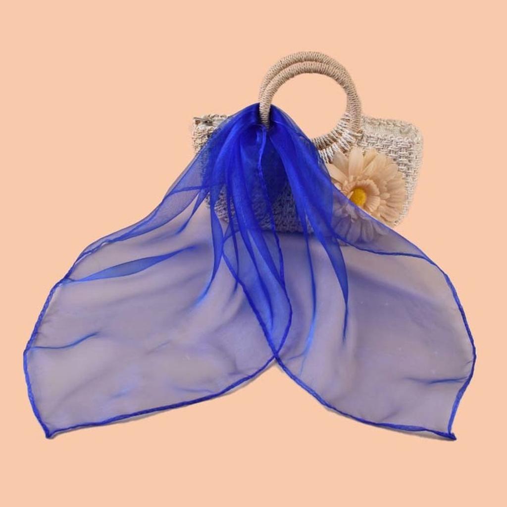 Retro 50s Inspired Square Scarf Multicolor Versatile Hair Decoration Neck Accessory Lightweight Sheer Neckerchief