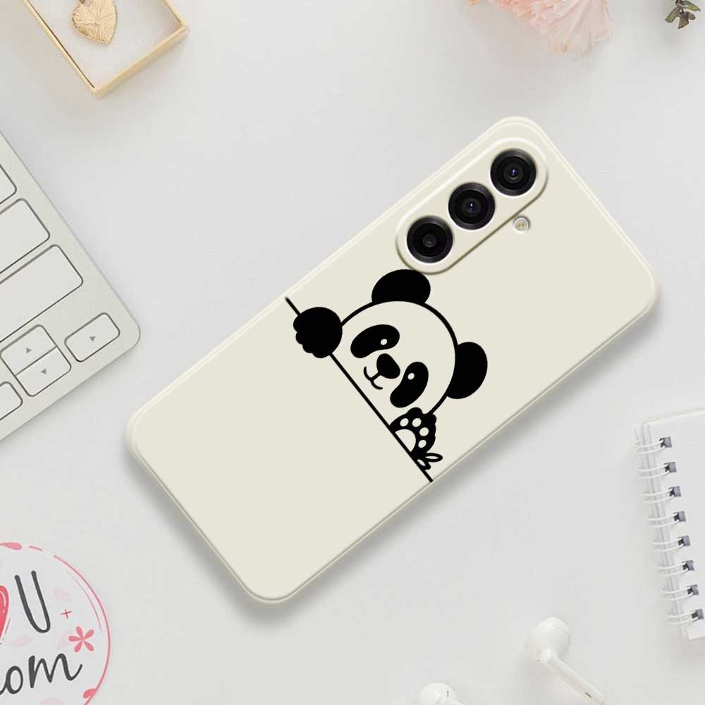 For Samsung Galaxy A17 5G Case Panda Head Pattern Printing Straight Edge TPU Phone Back Cover