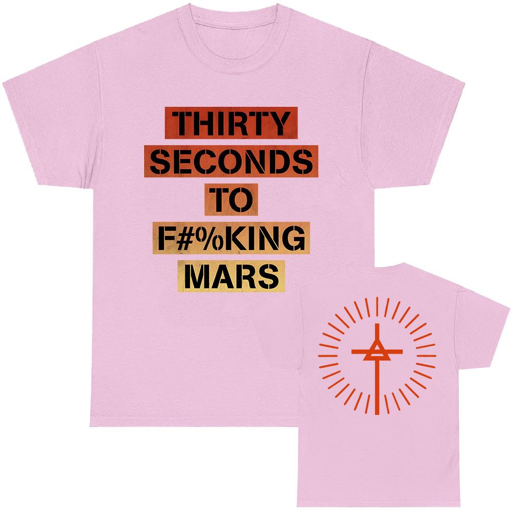 TSTFM Ombre Censored Tee Rock Band THIRTY SECONDS TO MARS T-shirt Short Sleeve O-neck Cotton Tshirts Graphic Print T Shirt Men