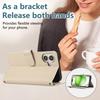 Чехол для iPhone 16 с несколькими слотами для карт, на молнии, кожаный чехол для телефона с ремешком на запястье